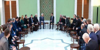 الرئيس الأسد يستقبل وفداً برلمانياً روسيا أوروبياً مشتركاً برئاسة فلاديمير فاسيلييف