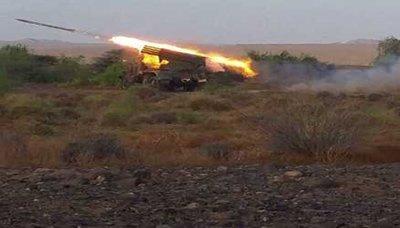 إطلاق صاروخ أورغان على تجمعات وآليات الجيش السعودي في جيزان