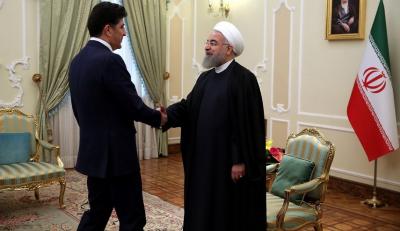 الرئيس روحاني يؤكد لبارزاني دعم ايران للعراق الموحد