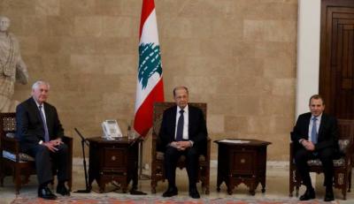  عون لتيلرسون: متمسكون بحدود لبنان ونرفض مزاعم العدو