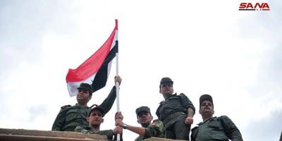 العلم الوطني يرفرف في مخيم اليرموك والحجر الأسود بعد تحريرهما من الإرهاب-فيديو