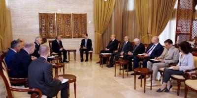 الرئيس الأسد يستقبل لافرينتييف وفيرشينين: سورية مستمرة في العمل مع كل من لديه الإرادة الحقيقية للقضاء على الإرهاب وإعادة الاستقرار