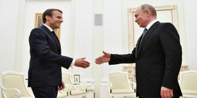 بوتين يبحث مع ماكرون حل الأزمة في سورية