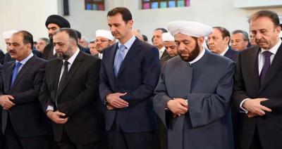 الرئيس الأسد يؤدي صلاة عيد الفطر المبارك في جامع الخير بدمشق.. خطيب العيد: سورية انتصرت وأسقطت المؤامرة 