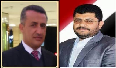 السفير / نايف القانص يعزي رئيس اللجنة الثورية العليا محمد علي الحوثي بوفاة والده
