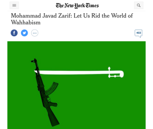 جواد ظريف يشن هجوما على “الوهابية السعودية”: سياسات مدمرة.. وتمويل الإرهاب في العالم