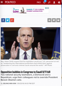  “بوليتيكو” نقلا عن قادة “كبار” في الكونغرس: إقرار قانون مقاضاة السعودية أمر محتوم