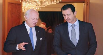 الرئيس الأسد لـ دي ميستورا: ما تشهده سورية والمنطقة جعل مكافحة الإرهاب أولوية لأنه بات الخطر الأكبر الذي يهدد الجميع