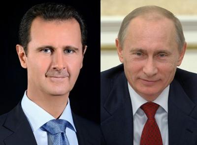 بوتين يهنئ الرئيس الأسد بتحرير حلب