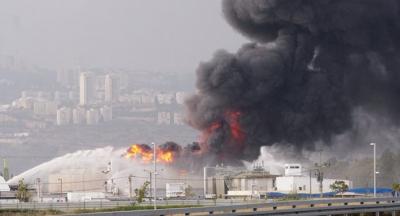 حريق بصهاريج وقود في ميناء حيفا المحتلة