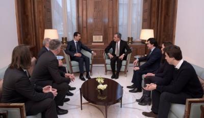 الرئيس الأسد يستقبل وفداً فرنسياً من أعضاء الجمعية الوطنية الفرنسية