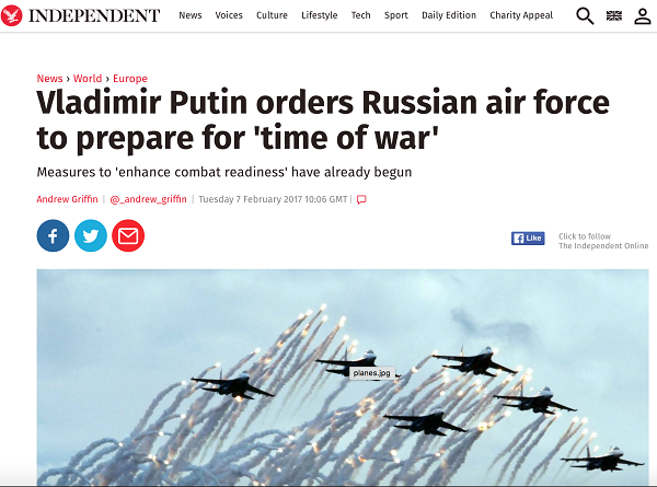 #فلاديمير بوتين يأمر القوات الجوية الروسية بالإستعداد للحرب